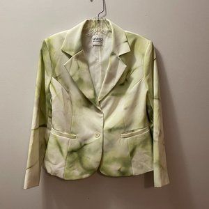 Sanrizz Best Collection - Green Floral Print Blazer Jacket, Size Small.